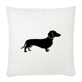 Silhouette du teckel - Housse de coussin décorative 45 x 45 cm - blanc nature - Devant