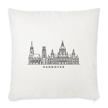 Hannover Skyline – Line Art - Sofakissenbezug 45 x 45 cm - Naturweiß  - Vorne