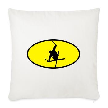 Ski freestyle logo - Sofa pillowcase 17,3'' x 17,3'' (45 x 45 cm) - natural white - Front