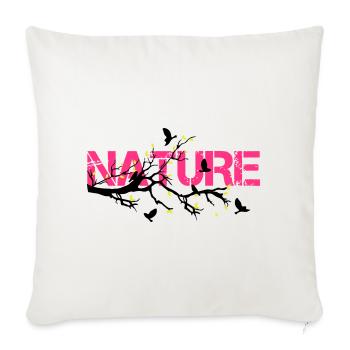 Nature en Rose Éclatante - Housse de coussin décorative 45 x 45 cm - blanc nature - Devant