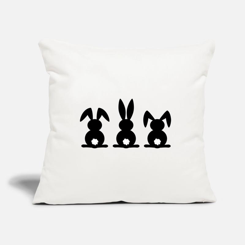 Rabbit silhouette. Happy Easter or Easter party. Egg. Sofa pillowcase 17,3'' x 17,3'' (45 x 45 cm)