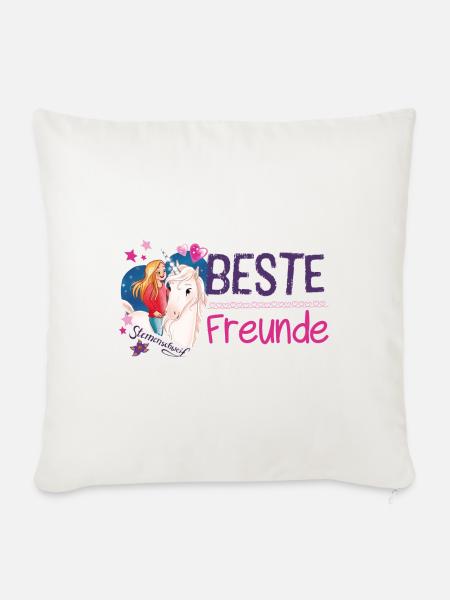 Sternenschweif Und Laura Beste Freunde Im Herz - Sofakissenbezug 45 x 45 cm - Naturweiß 