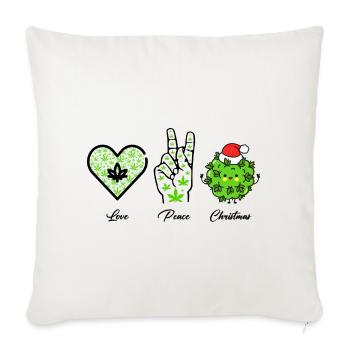 Love, Peace and Happiness / Merry Christmas - Sofakissenbezug 45 x 45 cm - Naturweiß  - Vorne