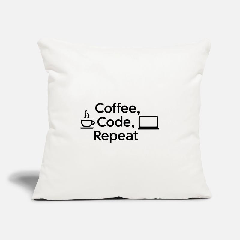 Kaffee & Code: Tägliche Routine Sofakissenbezug 45 x 45 cm