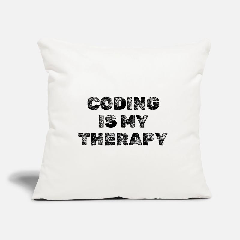 Coding Is My Therapy Developer Saying Sofa pillowcase 17,3'' x 17,3'' (45 x 45 cm)