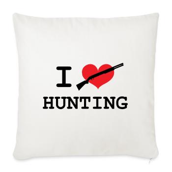 J'aime chasser - Housse de coussin décorative 45 x 45 cm - blanc nature - Devant