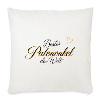 Edles Geschenk für den Patenonkel - Sofakissenbezug 45 x 45 cm - Naturweiß  - Vorne
