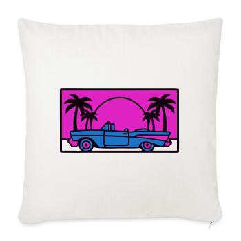 Retro 80er Auto Logo - Sofakissenbezug 45 x 45 cm - Naturweiß  - Vorne