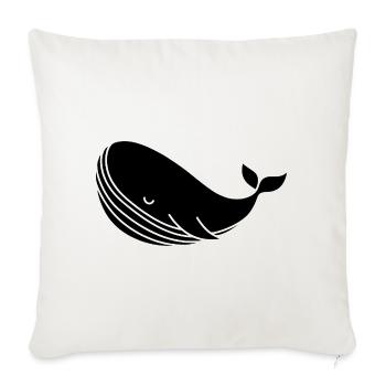 Whale silhouette minimalist sea motif - Sofa pillowcase 17,3'' x 17,3'' (45 x 45 cm) - natural white - Front