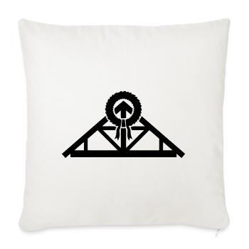 Dachstuhl Richtfest Grafik - Sofakissenbezug 45 x 45 cm - Naturweiß  - Vorne