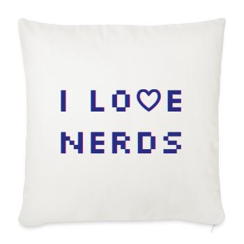 J’adore les nerds - Housse de coussin décorative 45 x 45 cm - blanc nature - Devant