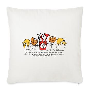 Les Shadoks, une vie de pompage ! - Housse de coussin décorative 45 x 45 cm - blanc nature - Devant
