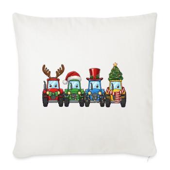 Traktor Weihnachtsmann Weihnachtsbeleuchtung  - Sofakissenbezug 45 x 45 cm - Naturweiß  - Vorne