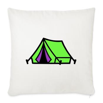 Festival Tent Camping Icon - Sofa pillowcase 17,3'' x 17,3'' (45 x 45 cm) - natural white - Front