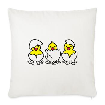 Drei aus dem Ei (c) - Housse de coussin décorative 45 x 45 cm - blanc nature - Devant