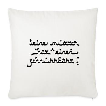 Votre mère a une moustache! - Housse de coussin décorative 45 x 45 cm - blanc nature - Devant