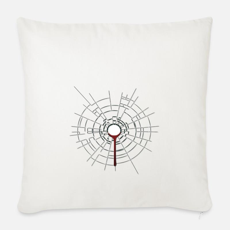 Bullet hole. Cool. Gift. Funny. - Sofa pillowcase 17,3'' x 17,3'' (45 x 45 cm) - natural white