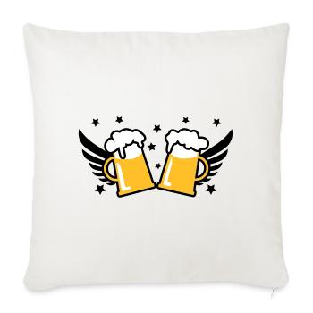 2 liters of beer Bierkruege wing 3c Prost - Sofa pillowcase 17,3'' x 17,3'' (45 x 45 cm) - natural white - Front