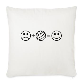 Le volley-ball est amusant sourire - Housse de coussin décorative 45 x 45 cm - blanc nature - Devant