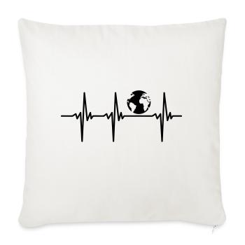 Mon cœur bat pour un avenir de la planète Terre - Housse de coussin décorative 45 x 45 cm - blanc nature - Devant