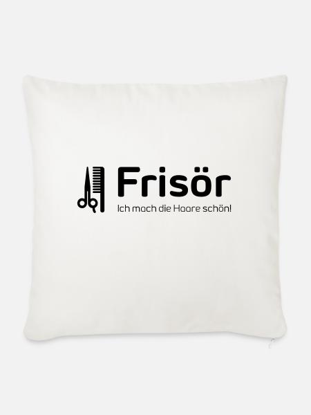 Frisör - Sofakissenbezug 45 x 45 cm - Naturweiß