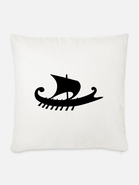 Empuriabrava Schiff b - Sofakissenbezug 45 x 45 cm - Naturweiß
