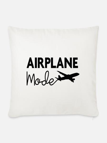 Flugzeugmodus - Sofakissenbezug 45 x 45 cm - Naturweiß