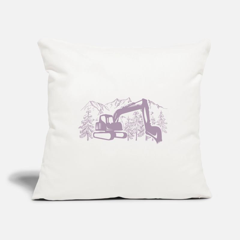 Excavator Silhouette Construction Equipment Operator Work Sofa pillowcase 17,3'' x 17,3'' (45 x 45 cm)