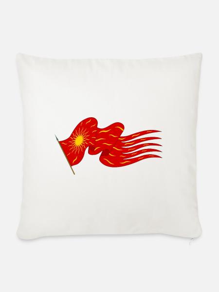 Oriflamme – Sonne auf Feuerflagge - Sofakissenbezug 45 x 45 cm - Naturweiß 