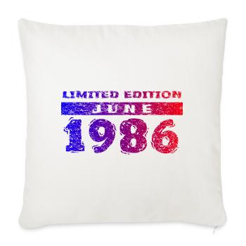 40e anniversaire Édition limitée 06/1986 - Housse de coussin décorative 45 x 45 cm - blanc nature - Devant