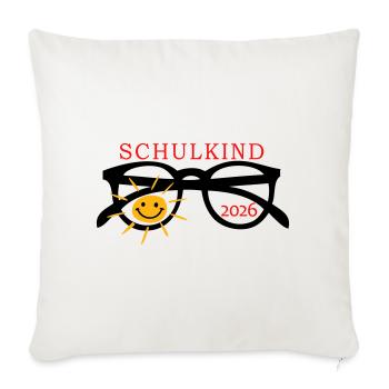 coole Sonnenbrille Schulkind  - Sofakissenbezug 45 x 45 cm - Naturweiß  - Vorne