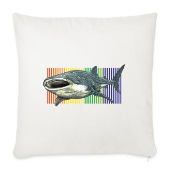 Requin-baleine Rhincodon typus - Housse de coussin décorative 45 x 45 cm - blanc nature - Devant