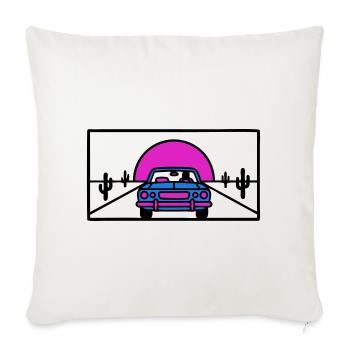 Desert Highway Car Logo - Sofa pillowcase 17,3'' x 17,3'' (45 x 45 cm) - natural white - Front