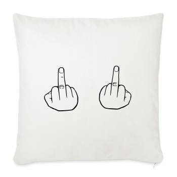 Mittelfinger, doppelter Stinkefinger - Sofakissenbezug 45 x 45 cm - Naturweiß  - Vorne