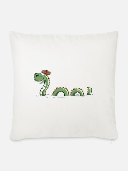 Nessie Seeungeheuer In Schottland - Comic - Fun - Sofakissenbezug 45 x 45 cm - Naturweiß 