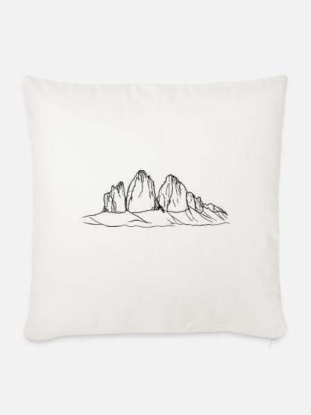 drei Zinnen, Sextner Dolomiten, Berge, Bergsteigen - Sofakissenbezug 45 x 45 cm - Naturweiß 