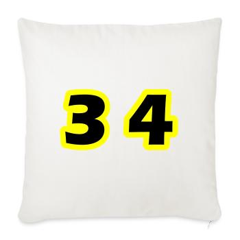 34 Symbole numérique - Housse de coussin décorative 45 x 45 cm - blanc nature - Devant