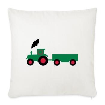 tracteur anhaenger - Housse de coussin décorative 45 x 45 cm - blanc nature - Devant