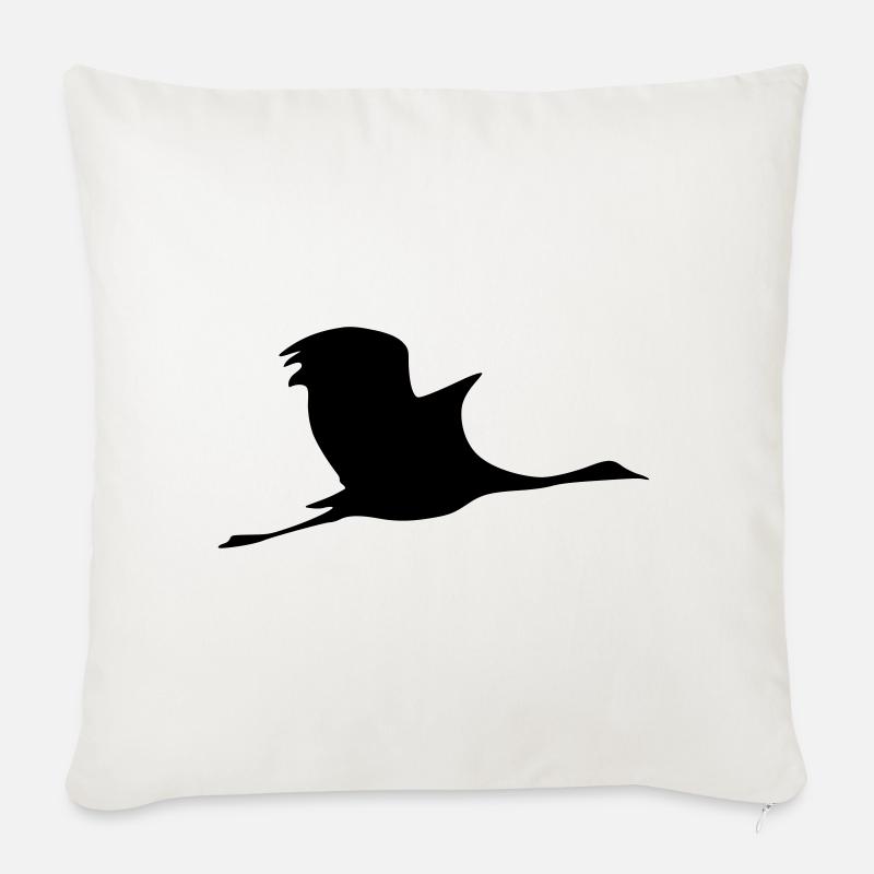 Flying crane - Sofa pillowcase 17,3'' x 17,3'' (45 x 45 cm) - natural white
