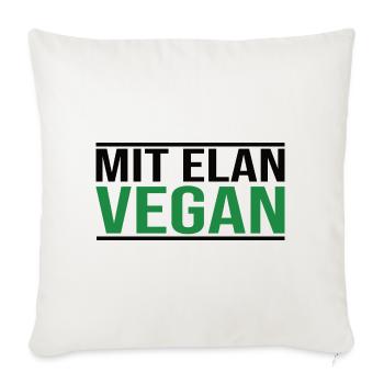 Mit Elan Vegan - Veganer Spruch - Sofakissenbezug 45 x 45 cm - Naturweiß  - Vorne