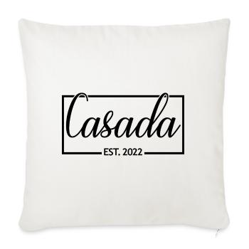 Casada Est. 2022 anniversaire de mariage Femmes mariées - Housse de coussin décorative 45 x 45 cm - blanc nature - Devant
