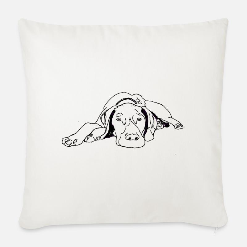 Pointer Deutsch Kurzhaar - Sofakissenbezug 45 x 45 cm - Naturweiß 