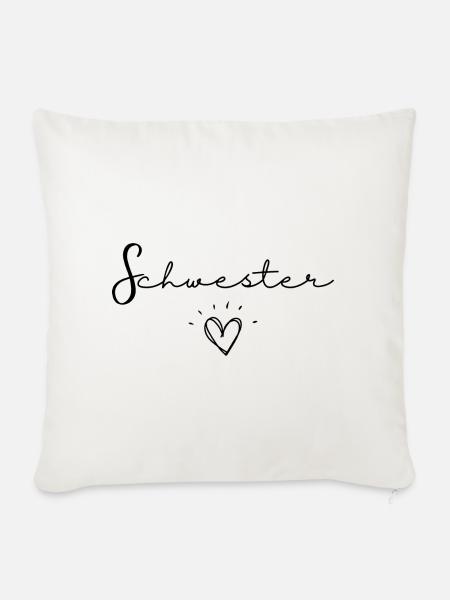schwester - Sofakissenbezug 45 x 45 cm - Naturweiß 