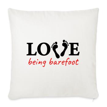love being barefoot Version 2 - love to be barefoot - Sofa pillowcase 17,3'' x 17,3'' (45 x 45 cm) - natural white - Front