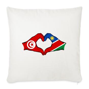 Tunisia Namibia Flag Hands Heart Shape Used - Sofa pillowcase 17,3'' x 17,3'' (45 x 45 cm) - natural white - Front