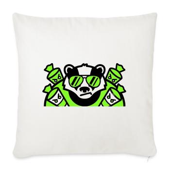 Logo des cornets de sucre blaireaux - Housse de coussin décorative 45 x 45 cm - blanc nature - Devant