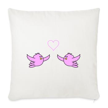 birds_in_love - Housse de coussin décorative 45 x 45 cm - blanc nature - Devant