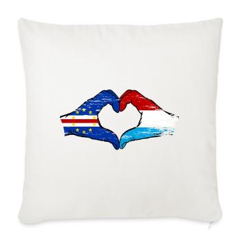 Mains du drapeau luxembourgeois du Cap-Vert utilisées - Housse de coussin décorative 45 x 45 cm - blanc nature - Devant