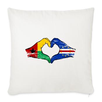 Drapeau du Cap-Vert Guinée-Bissaus en forme de cœur utilisé - Housse de coussin décorative 45 x 45 cm - blanc nature - Devant