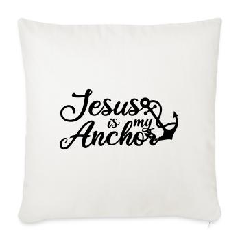 Jesus is my Anchor - Sofakissenbezug 45 x 45 cm - Naturweiß  - Vorne